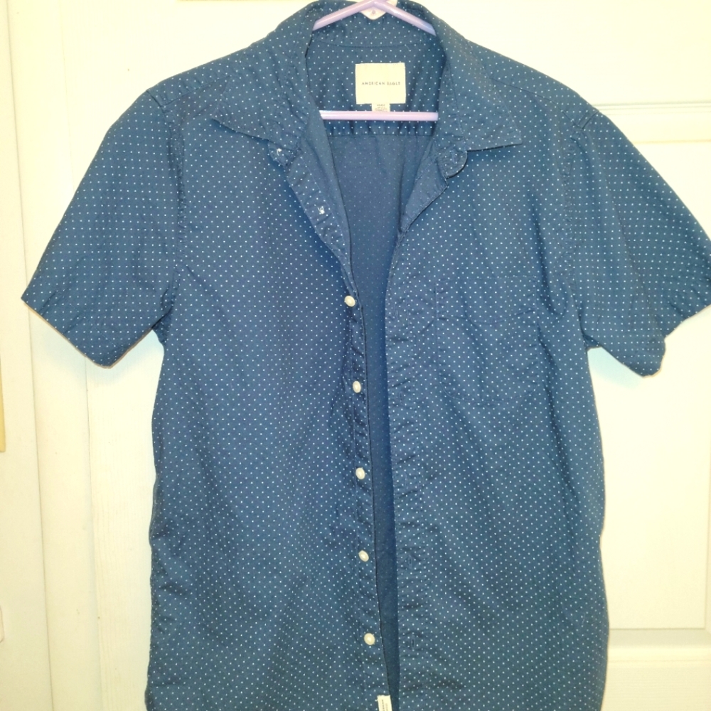 American Eagle Blue Casual Button Down